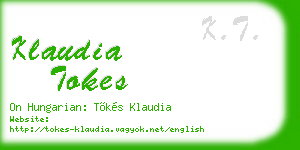 klaudia tokes business card