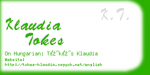 klaudia tokes business card